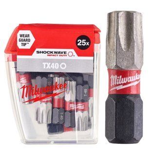 Бита Milwaukee Shockwave TX-40 х 25 мм., 25 шт. 4932430889 фото