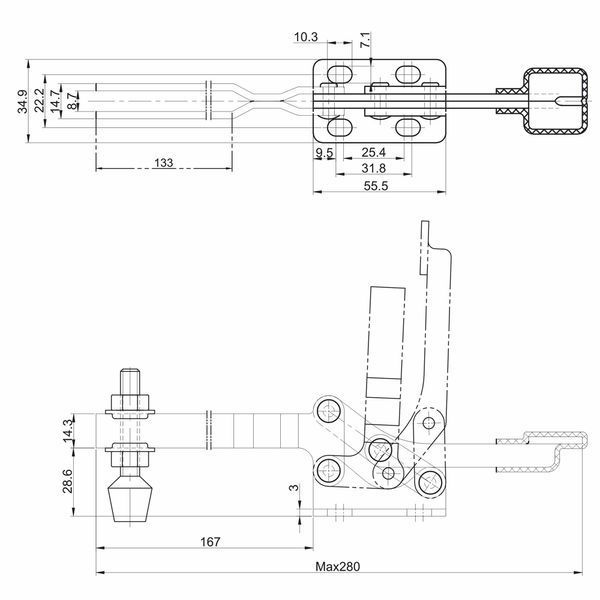 Струбцина прижимна GH 22185 (W360гр, F=250кг) 22185 фото